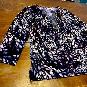 Chico’s Ponte Notch-Neck Tunic Top Chico’s Size 2 (Equivalent to Size L/Size 12)